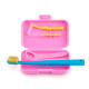 Orthodontic Braces Care Kit with Tongue Scraper, Pink